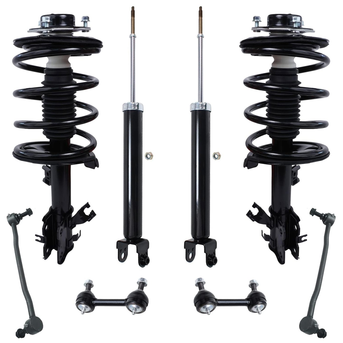 Detroit Axle - 8pc Strut Shock Kit for 2002-2006 Nissan Altima V6 3.5L, 2 Rear Shock Absorbers 2 Front Struts with Coil Spring 4